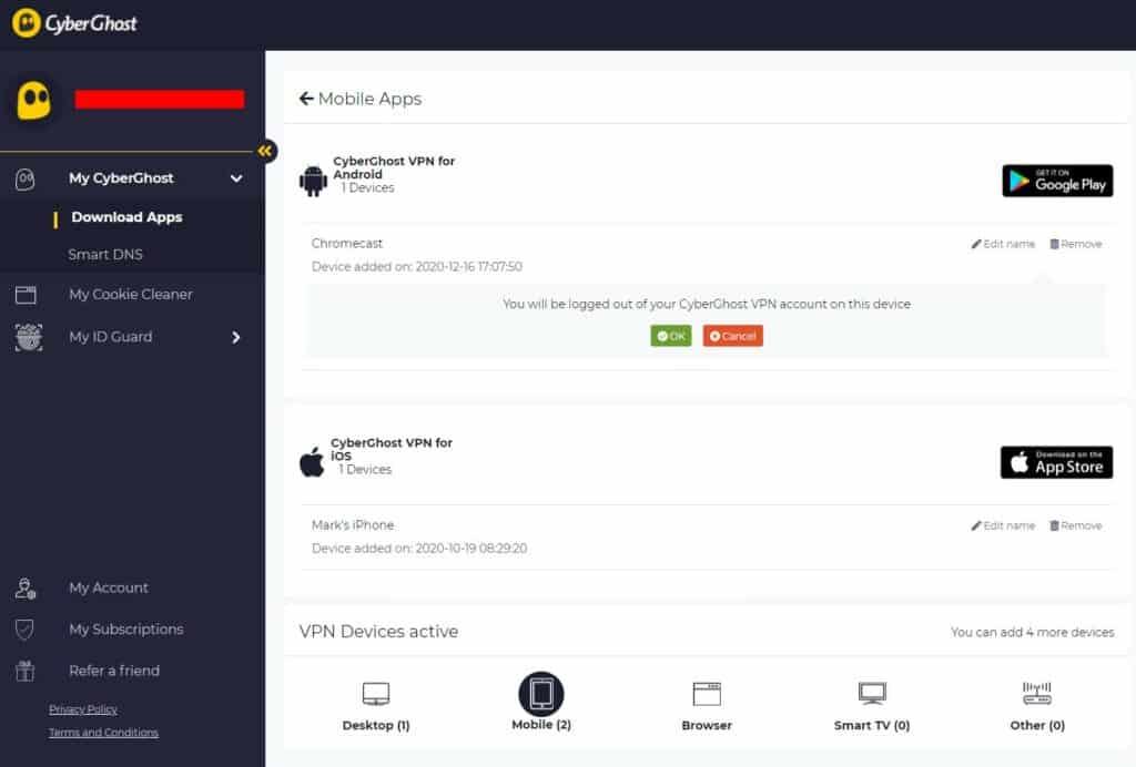 cyberhost supprimer le dispositif