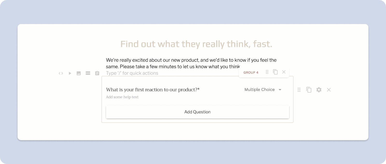 Paperform survey elements
