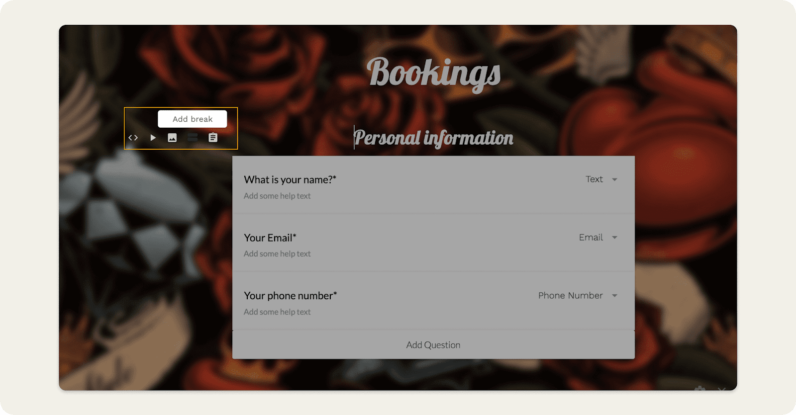 Adding page breaks to forms