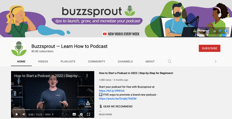 buzzsprout youtube channel