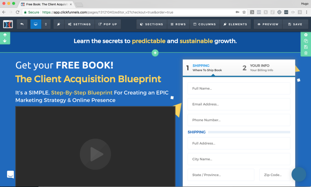 clickfunnels drag and drop builder