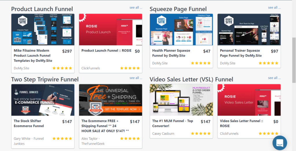 clickfunnels funnel options