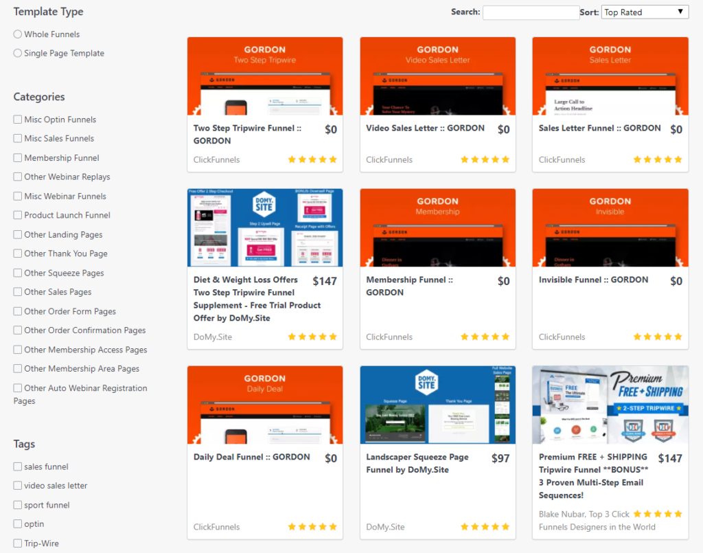 clickfunnels templates