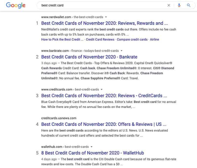 Best Credit Cards Google Search