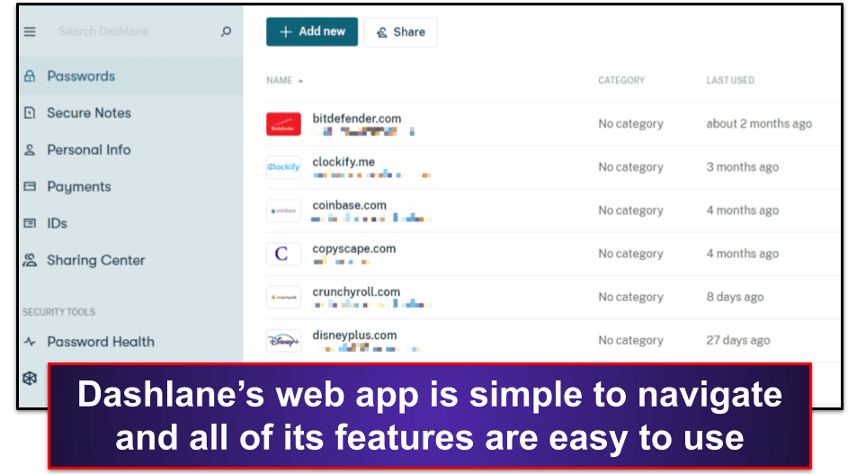 🥈2. Dashlane — Best Additional Security Features