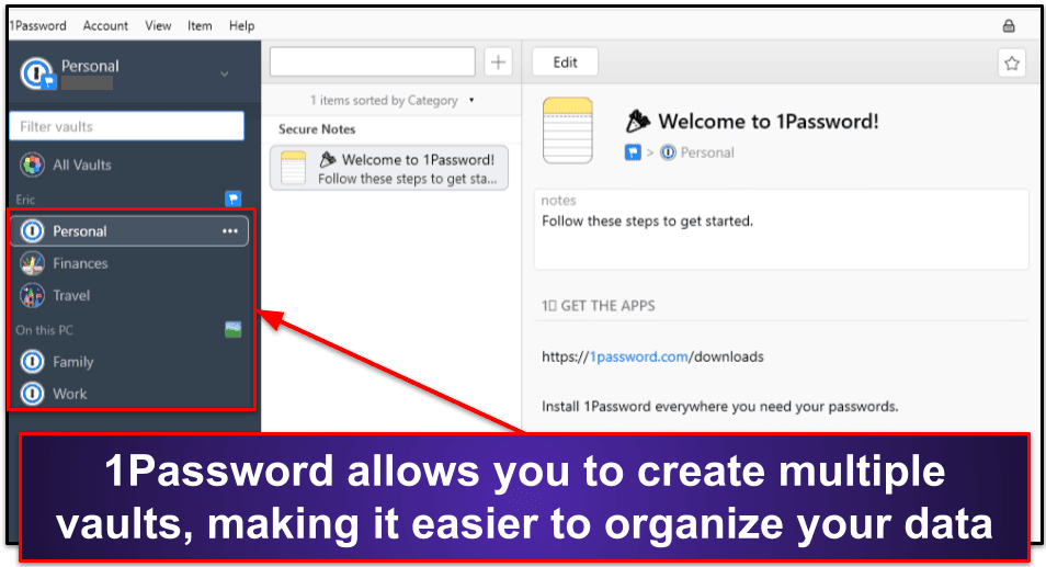 🥇1. 1Password — Best Overall Password Manager (Feature-Rich, Intuitive & Affordable)