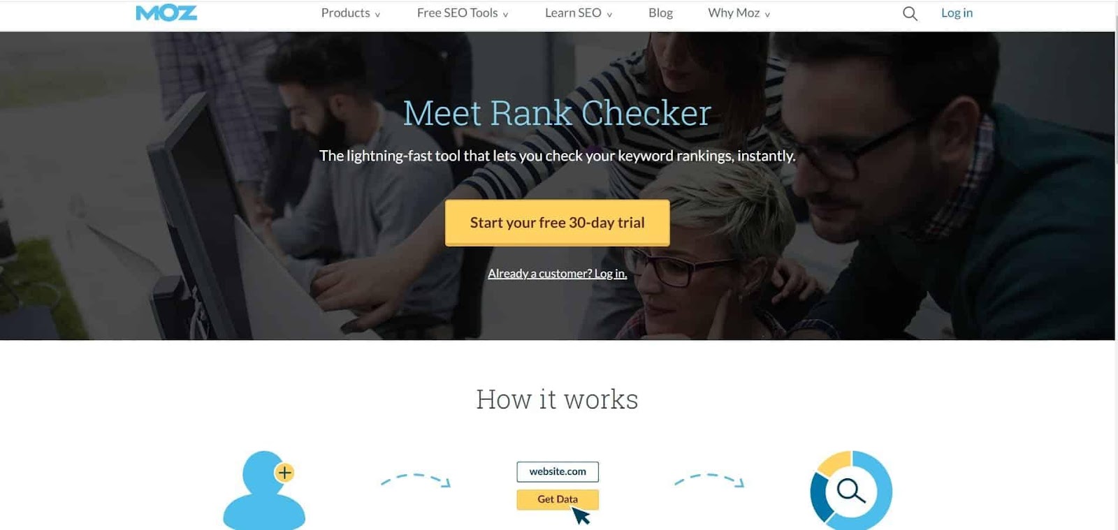 Moz Pro Rank Checker Homepage