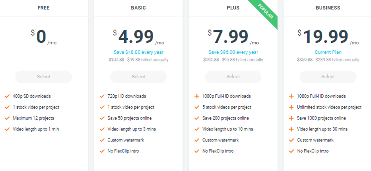 FlexClip Pricing