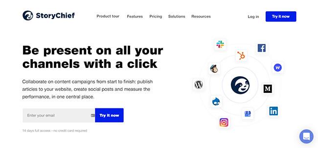 StoryChief Homepage