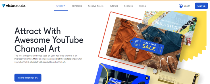 VistaCreate youtube banner maker