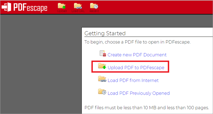 upload the document from your device