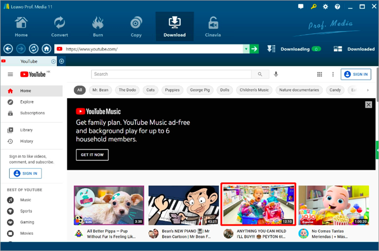 Leawo YouTube Video Downloader