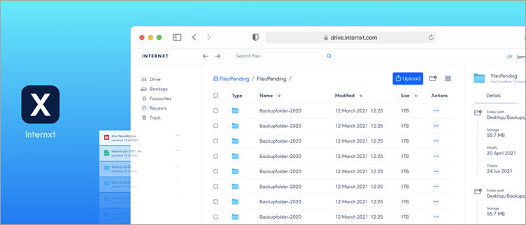 Internxt Dashboard