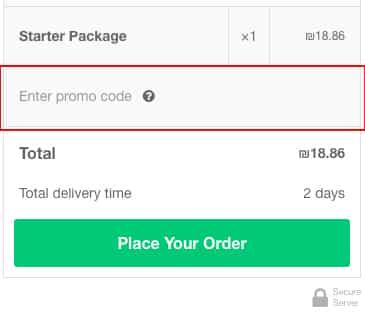 Fiverr apply promo code.