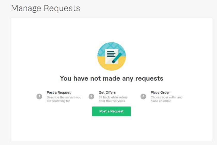 Fiverr Manage Requests.