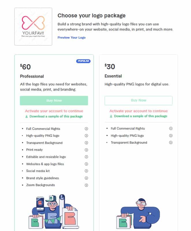 Fiverr logo pricing.