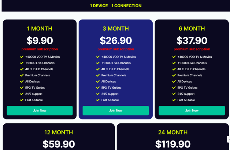 kemo iptv pricing