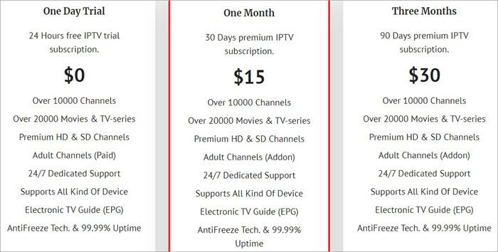 IPTV Tune Pricing