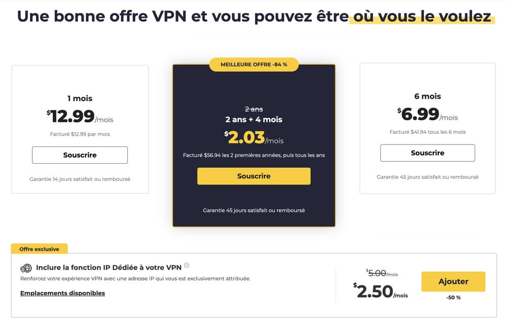 Tarifs - CyberGhost VPN