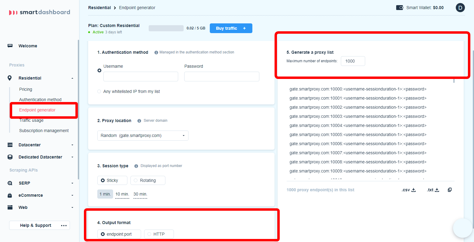 Format de sortie (Output)