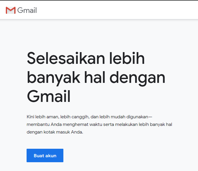 Situs buat email baru Google Mail