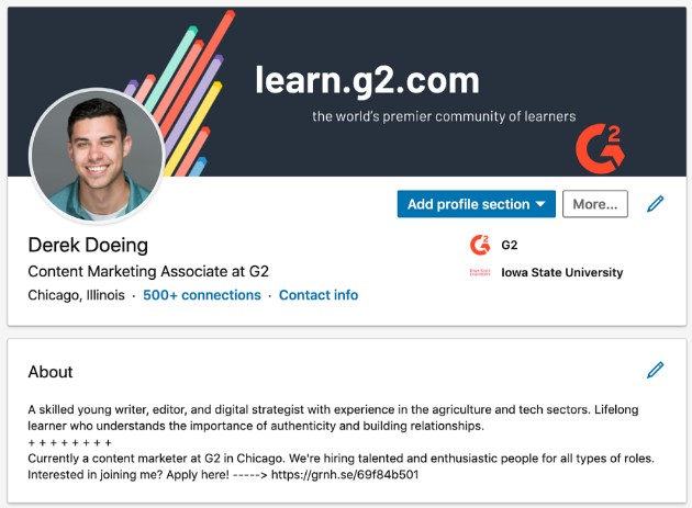 Contoh deskripsi diri di linkedin