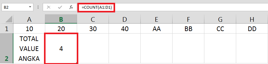 Cara membuat rumus COUNT