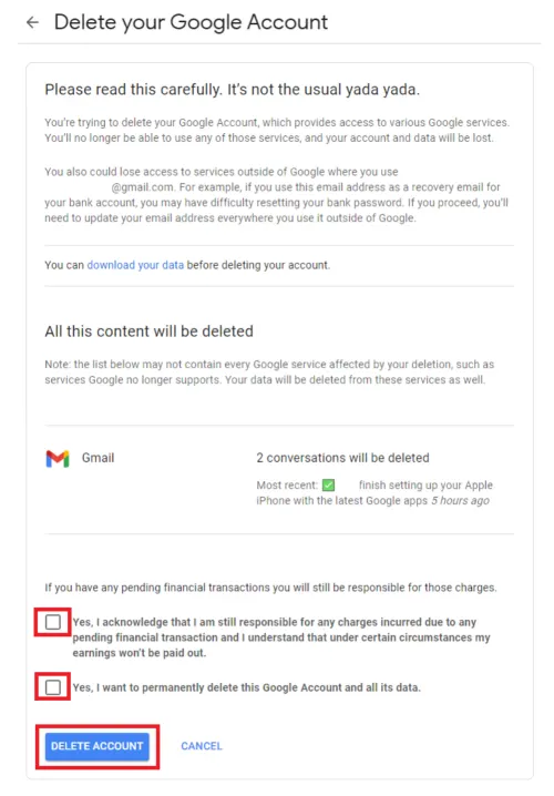 Cara Menghapus Akun Email di laptop 4