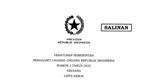 Perppu Nomor 2 Tahun 2022