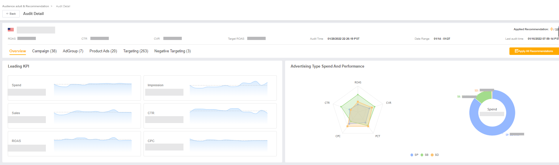 Pacvue Paid Search Audit tool screenshot