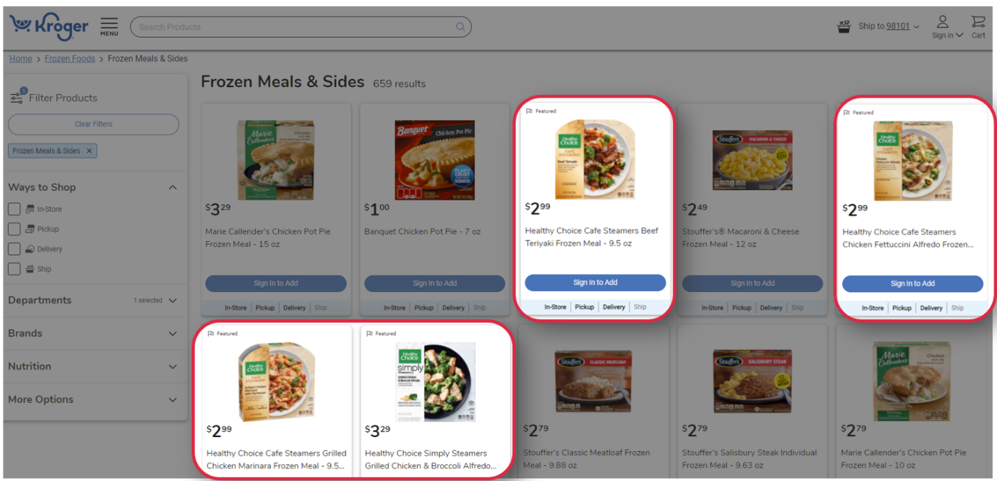 Kroger Product Listing Ads