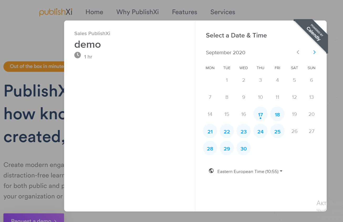 SaaS demo landing page example