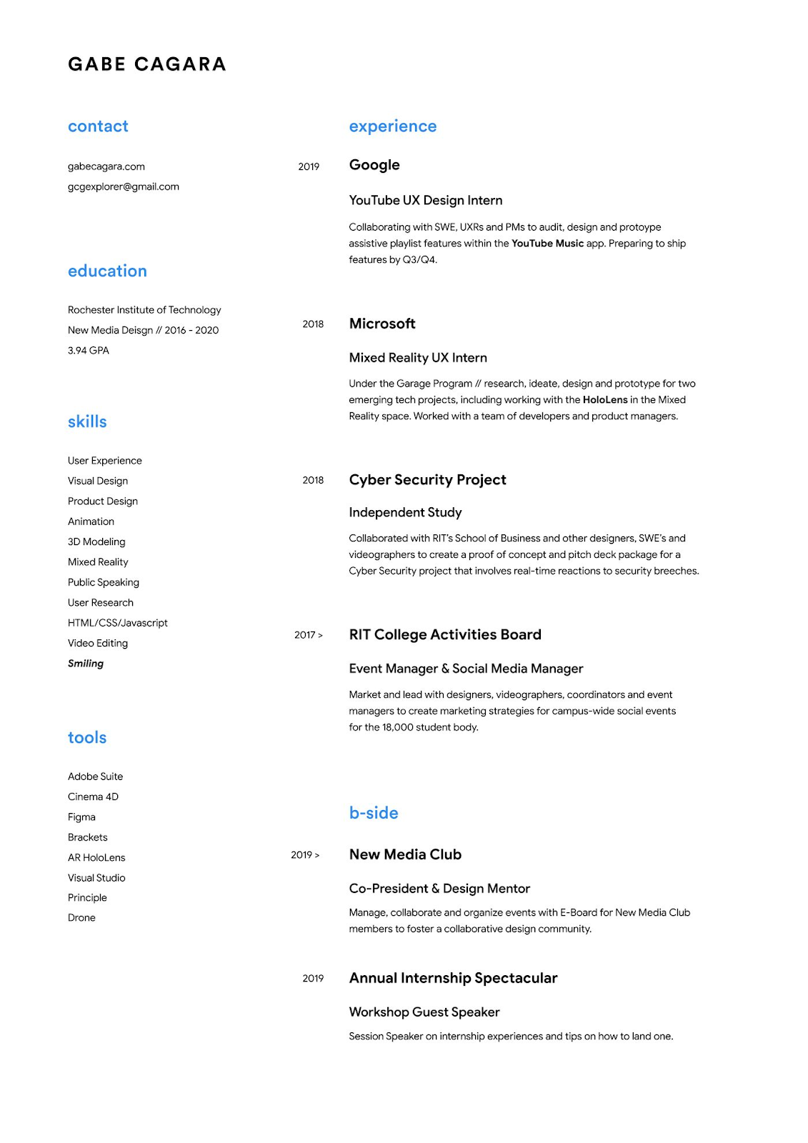 UX designer resume example