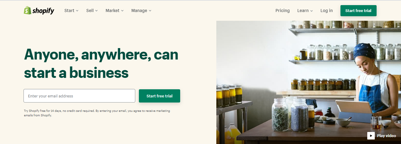 Shopify navigation makes the website usable