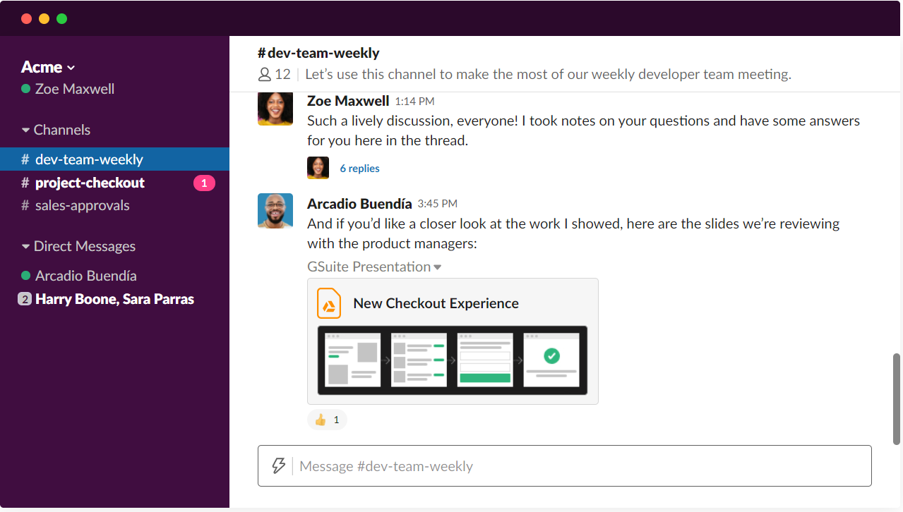 engaging animation of Slack's website