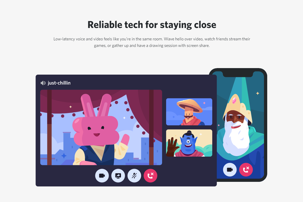 Discord web design: visuals and animations
