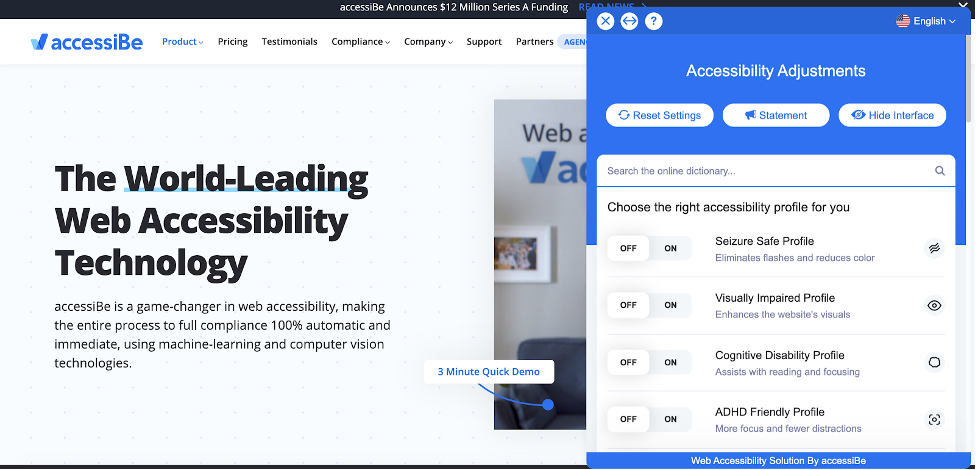 userway main page design