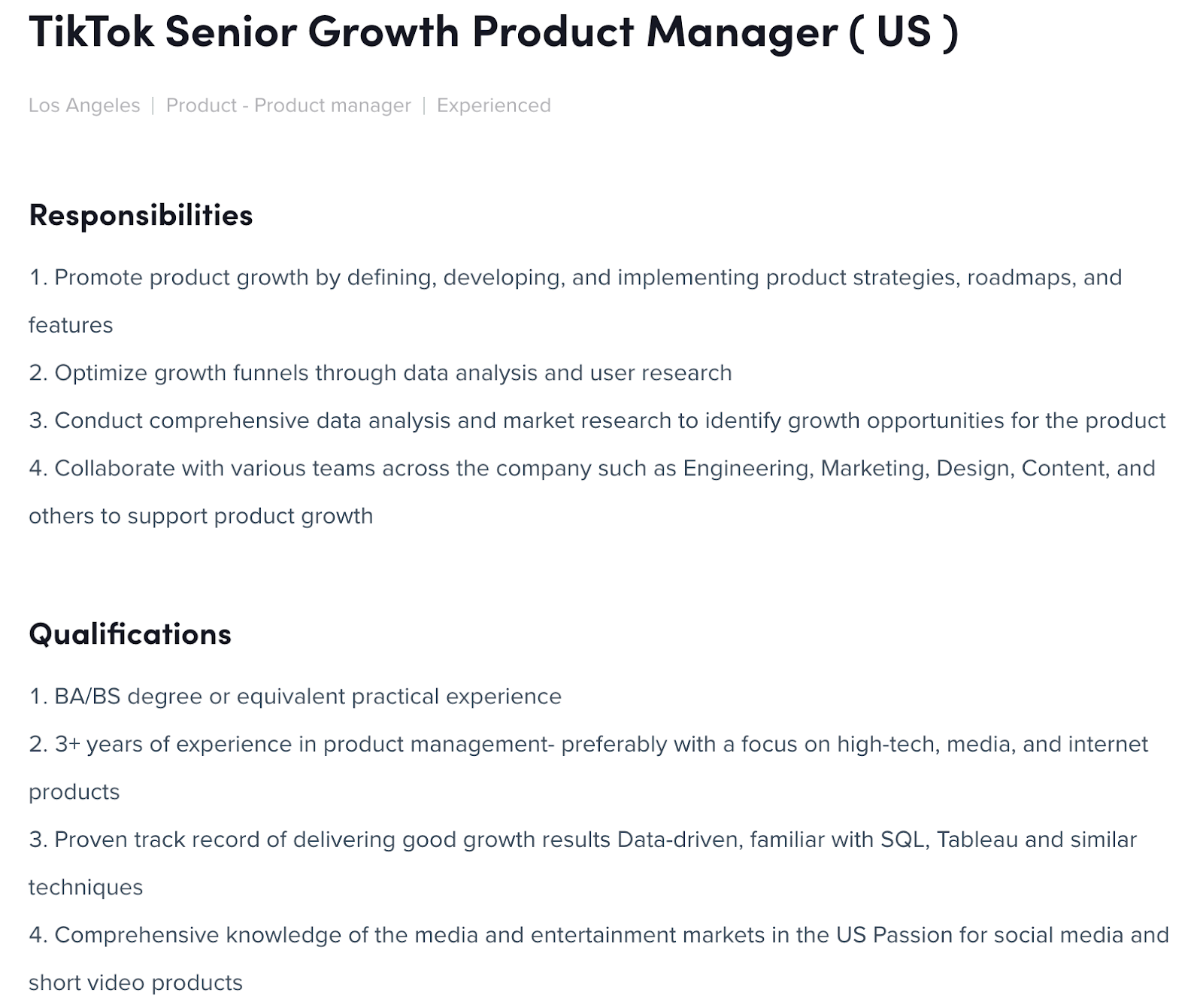 responsibilities of a growth product manager