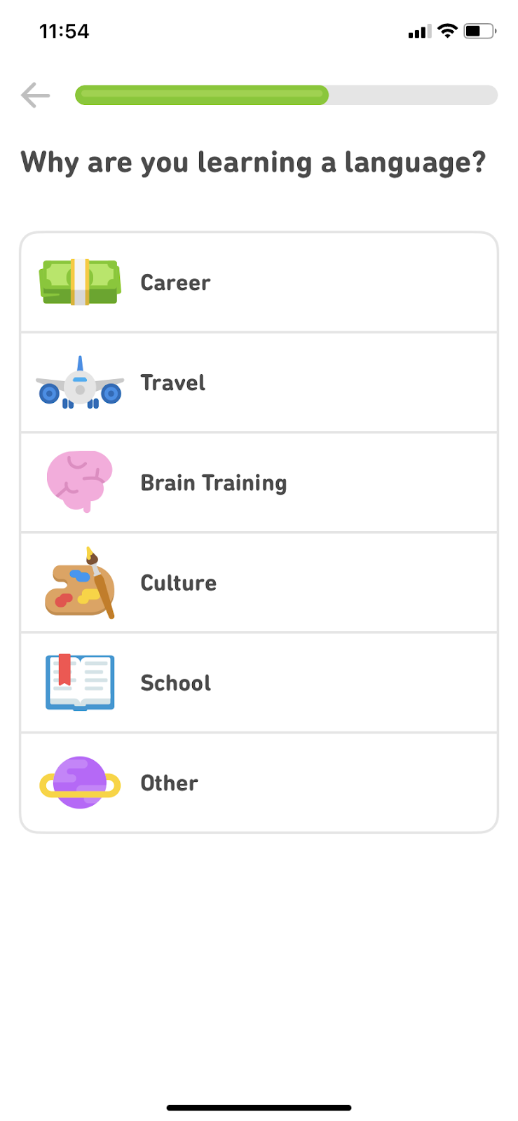 duolingo app image showing personalized customer journey with the app