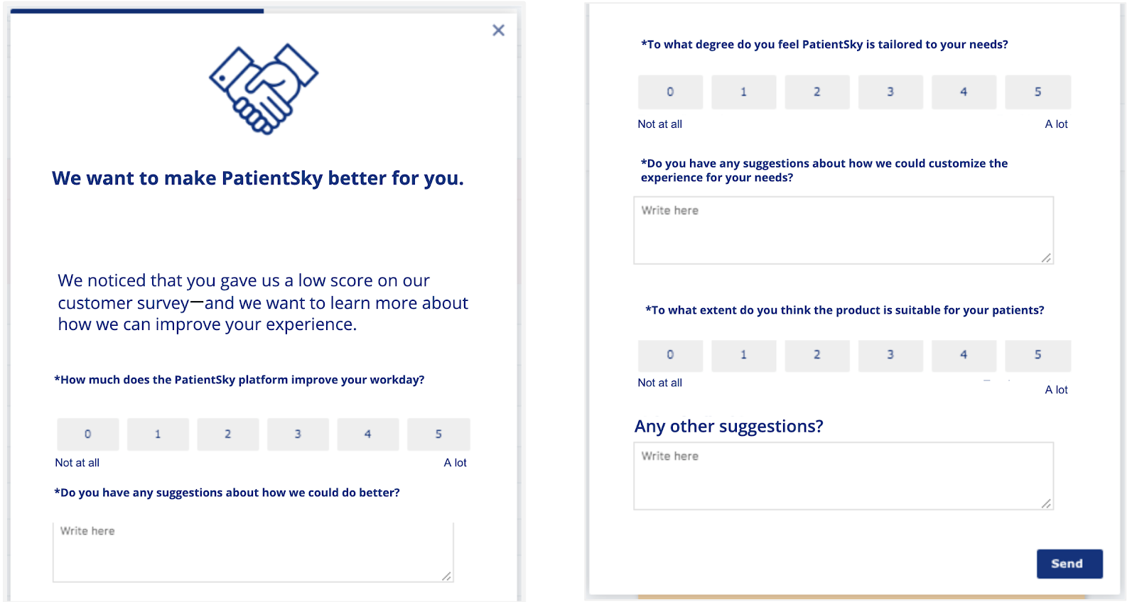 in-app survey example