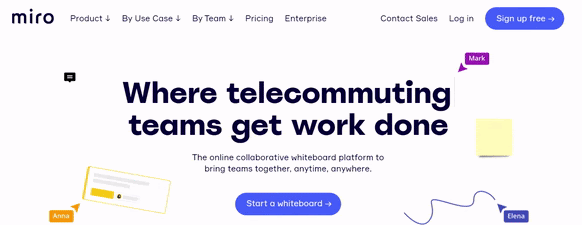 SaaS Landing Page Best Practices by Miro