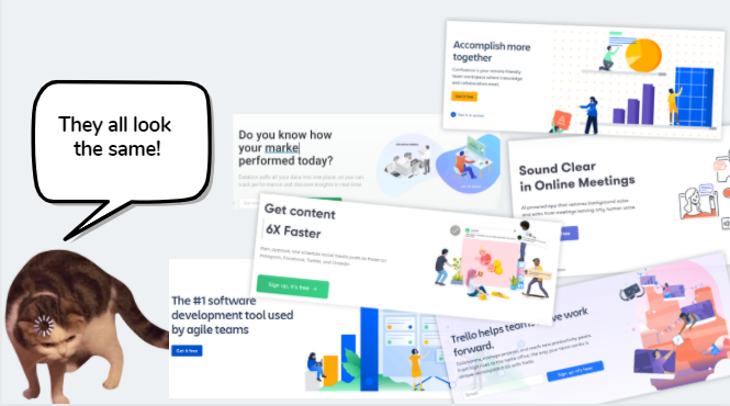 saas landing pages meme