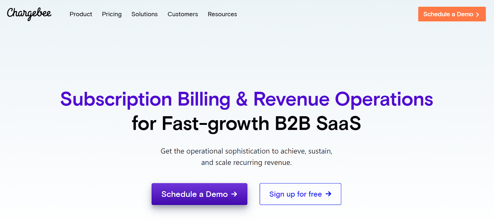 Chargebee subscription management for B2B SaaS
