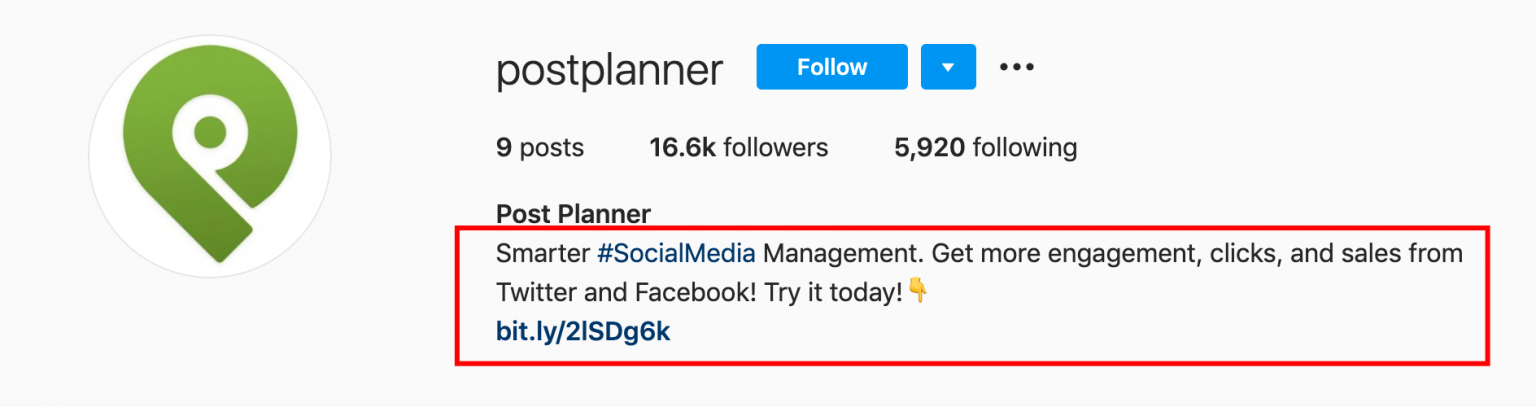 SaaS marketing: example of Postplanner Instagram account