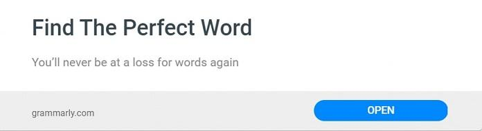 Grammarly remarketing example as one of SaaS marketing strategies