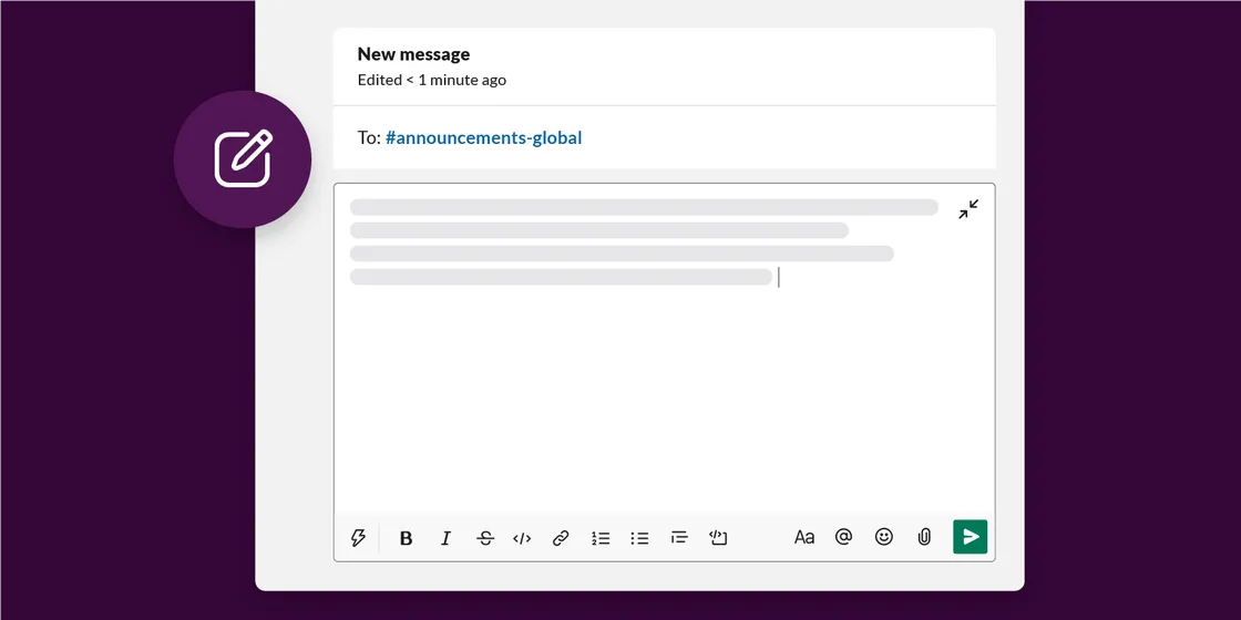 Compose new letter in Slack