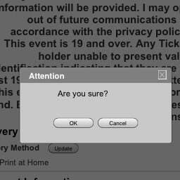 the image of system message "Are you sure?" and the options of answers "Yes" and "No"