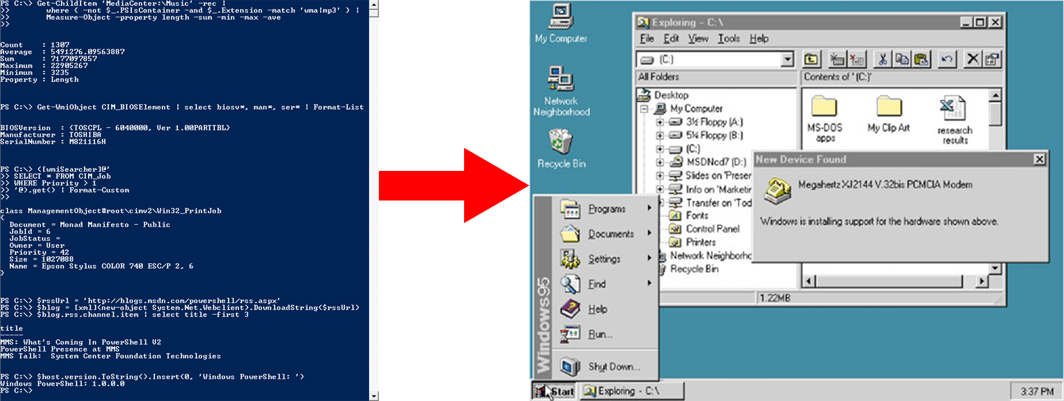 from command line to desktop, folders, and files