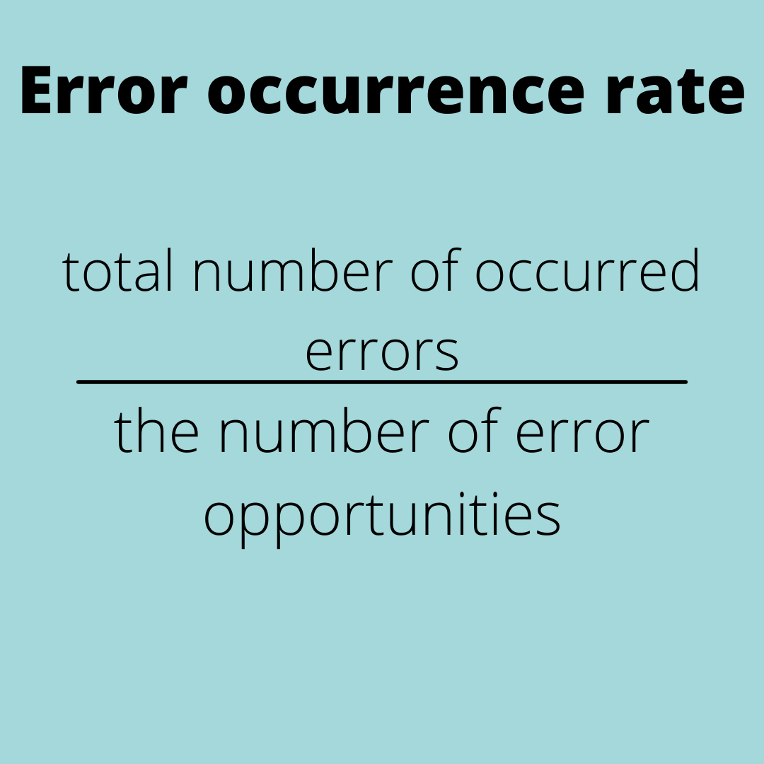 UX metric examples: error occurrence rate