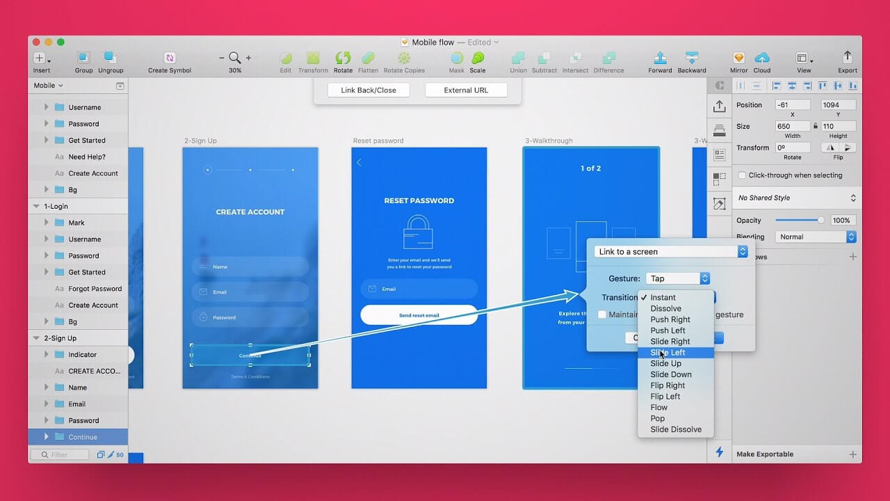 prototype example made in Sketch